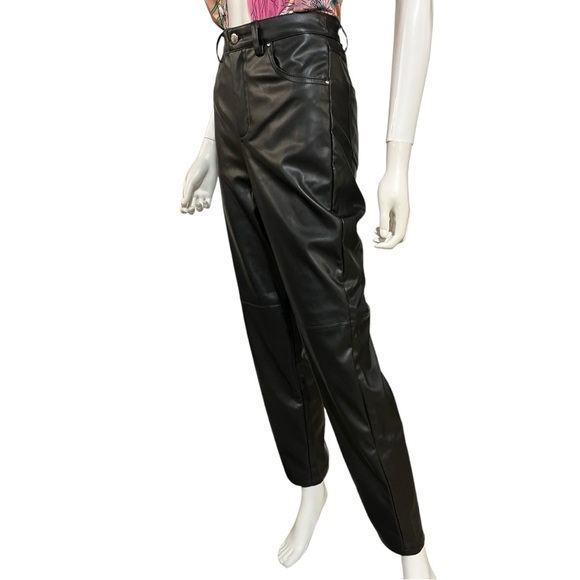 VERO MODA Black Bella High Waist Faux Leather Pants, S - Picture 6 of 10